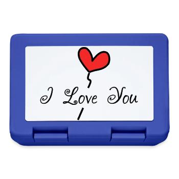 ICH LIEBE DICH. ICH LIEBE DICH. LIEBE. LIEBE. HEILIGER VALENTIN - Brotdose - Royalblau - Vorne