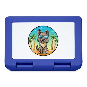 Berger Picard Hunderasse Cartoon Sonnenbrille Strand - Brotdose - Royalblau - Vorne