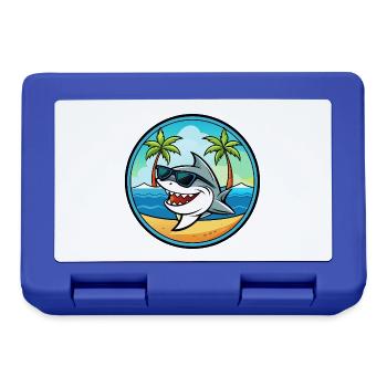 Shark Funny Cartoon Summer Beach Sunglasses Cool - Lunchbox - royal blue - Front