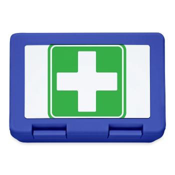 First Aid Medical Cross Safety Sign Vector Icon - Lunchbox - royal blue - Front