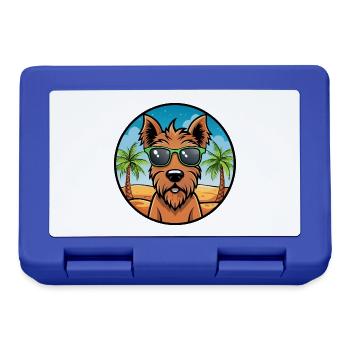 Irish Terrier Hunderasse Cartoon Sonnenbrille Strand - Brotdose - Royalblau - Vorne