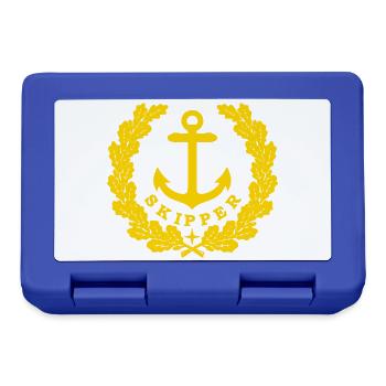 Skipper Anchor Logo gold - Lunchbox - royal blue - Front