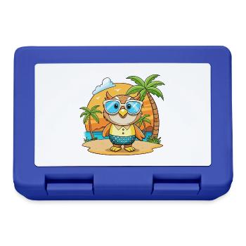 Owl Funny Cartoon Summer Beach Sunglasses - Lunchbox - royal blue - Front