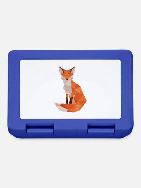 Low-Poly Fuchs Illustration Orange - Brotdose - Royalblau