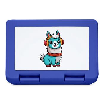 Lama Funny Cartoon Character Casquephone Musique - Boîte à goûter - bleu royal - Devant