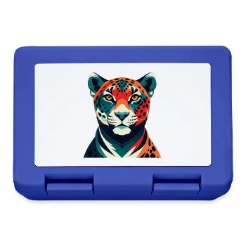 Leopard Cartoon Character Colorful Pet Animal - Lunchbox - royal blue - Front