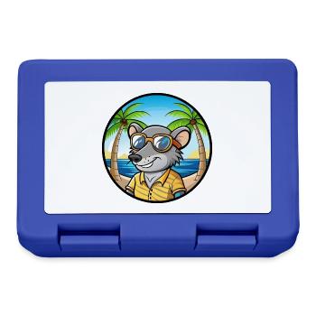 Rat Drôle Dessin Animé Plage D’été Lunettes De Soleil Autocollant - Boîte à goûter - bleu royal - Devant