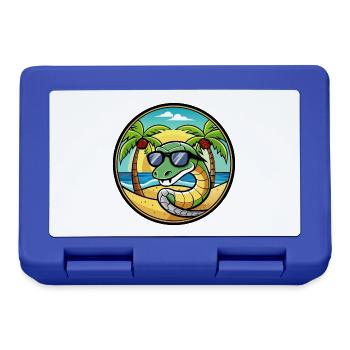 Schlange Lustige Cartoon Sommer Strand Sonnenbrille Cool - Brotdose - Royalblau - Vorne