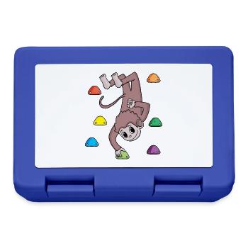 Affe an der Kletterwand - Klettern - Geschenk - Brotdose - Royalblau - Vorne