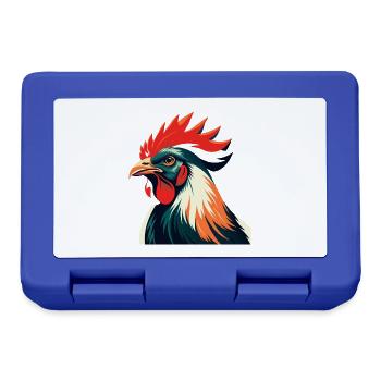 Huhn Cartoon Figur Buntes Haustier Tier - Brotdose - Royalblau - Vorne