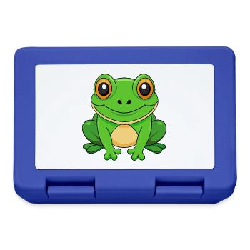Frog Cute Mascot Cartoon Character Kawaii - Lunchbox - royal blue - Front