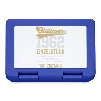 64. GEBURTSTAG OLDTIMER 1962 - Brotdose - Royalblau - Vorne
