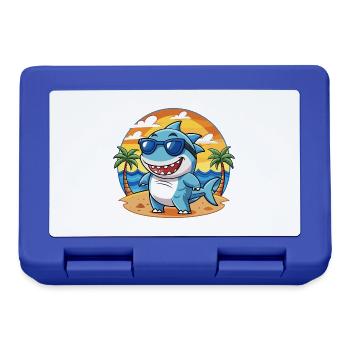 Shark Funny Cartoon Summer Beach Sunglasses - Lunchbox - royal blue - Front