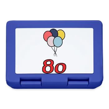 80. 80 ANS. 80e ANNIVERSAIRE. ANNIVERSAIRE 80 ANS. - Boîte à goûter - bleu royal - Devant