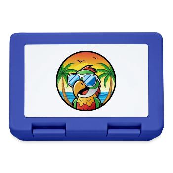 Perroquet Drôle Dessin Animé Plage Été Lunettes De Soleil Cool - Boîte à goûter - bleu royal - Devant