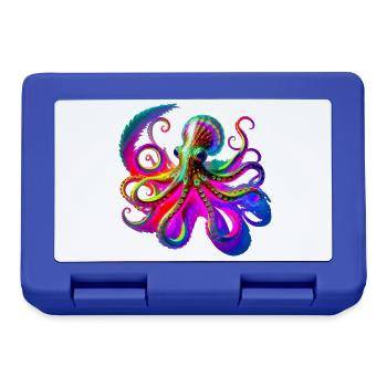 Psychedelischer Neon-Oktopus - Brotdose - Royalblau - Vorne