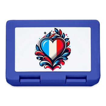 Heart French Flag - Lunchbox - royal blue - Front