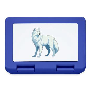 Arktischer Wolf Bunte Aquarell-Karikatur Kawaii Ani - Brotdose - Royalblau - Vorne