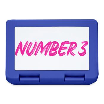 Number 3 - three - third - third - 3 - number 3 - Lunchbox - royal blue - Front