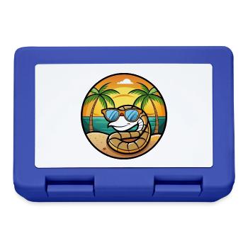 Schlange Lustige Cartoon Sommer Strand Sonnenbrille Cool - Brotdose - Royalblau - Vorne