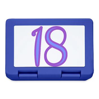 18. 18 YEARS OLD. 18th ANNIVERSARY. BIRTHDAY 18 YEARS. - Lunchbox - royal blue - Front