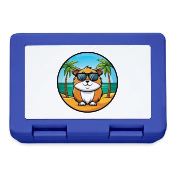 Cochon d’Inde Drôle Dessin Animé Plage Été Lunettes de soleil - Boîte à goûter - bleu royal - Devant