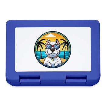Dogue Argentino Chien Race Dessin Animé Lunettes De Soleil Plage - Boîte à goûter - bleu royal - Devant