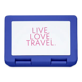 Live Love Travel Design Reisen Reise - Brotdose - Royalblau - Vorne