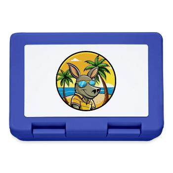 Aardvark Funny Cartoon Summer Beach Sunglasses - Lunchbox - royal blue - Front