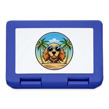 Norfolk Spaniel Hunderasse Cartoon Sonnenbrille Strand - Brotdose - Royalblau - Vorne