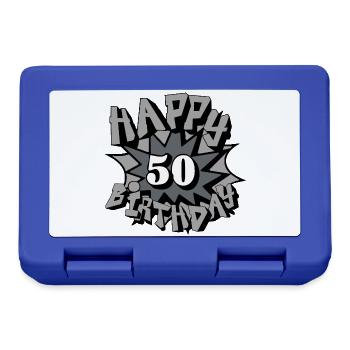 50.Geburtstag,50 Jahre,Airbrush, Happy Birthday(25 - Lunchbox - royal blue - Front