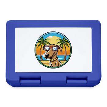 Plott Hound Hund Rasse Cartoon Sonnenbrille Strand - Brotdose - Royalblau - Vorne