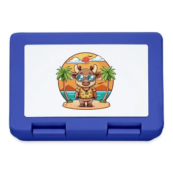 Elch Lustige Cartoon Sommer Strand Sonnenbrille - Brotdose - Royalblau - Vorne