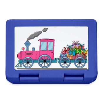 Children's train railway with trailer pink - Lunchbox - royal blue - Front