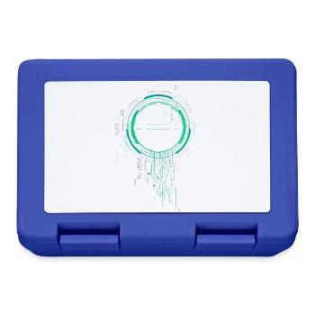 cpu pc platine raumschiff code nerd pc pixel coder - Brotdose - Royalblau - Vorne