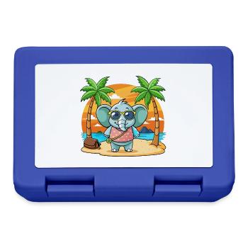 Elefant Lustige Cartoon Sommer Strand Sonnenbrille - Brotdose - Royalblau - Vorne
