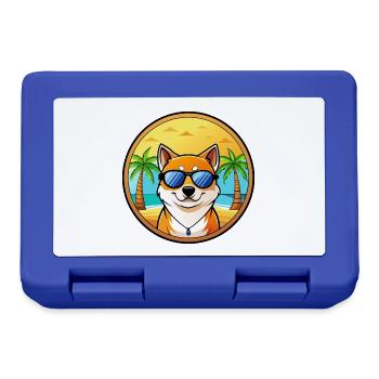 Shih Poo Hunderasse Cartoon Sonnenbrille Strand - Brotdose - Royalblau - Vorne