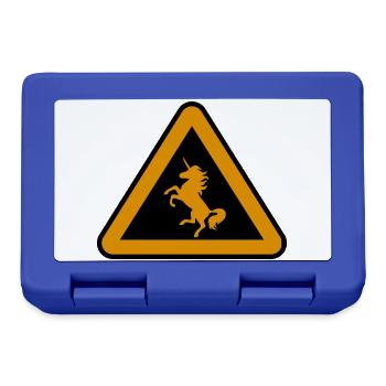 Achtung Einhorn, Gefahr - Brotdose - Royalblau - Vorne