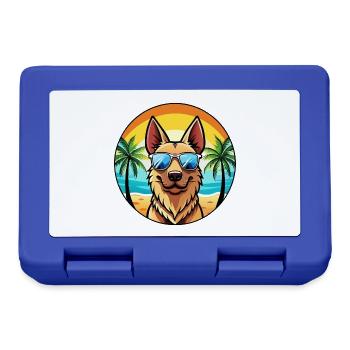 Berger Hollandais Chien Race Dessin Animé Lunettes De Soleil Plage - Boîte à goûter - bleu royal - Devant