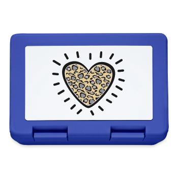 Leopard Heart Burst - Lunchbox - royal blue - Front