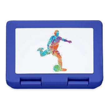 Fußballer Farbspritzer Fußball Kids Fußballspieler - Brotdose - Royalblau - Vorne