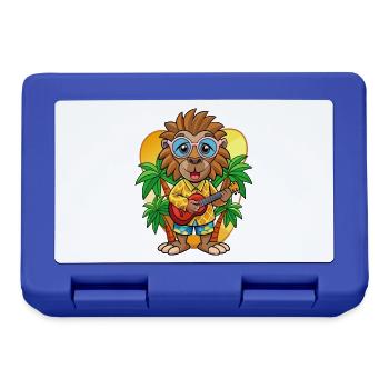 Funny Baboon Cartoon Summer Beach Sunglasses - Lunchbox - royal blue - Front