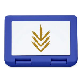 Pfeil nach unten Symbol Gold - Brotdose - Royalblau - Vorne