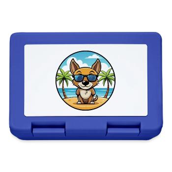 St Miguel Cattle Dog Rasse Cartoon Sonnenbrille Strand - Brotdose - Royalblau - Vorne