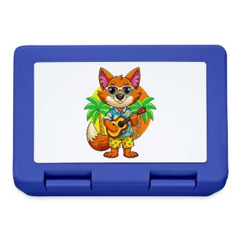Lustige Fuchs Cartoon Sommer Strand Sonnenbrille Gitarre - Brotdose - Royalblau - Vorne