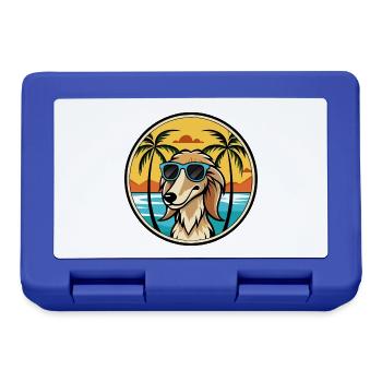 Saluki Dog Breed Cartoon Sunglasses Beach - Lunchbox - royal blue - Front