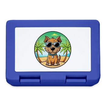 Teddy Roosevelt Terrier Hunderasse Cartoon Strand - Brotdose - Royalblau - Vorne