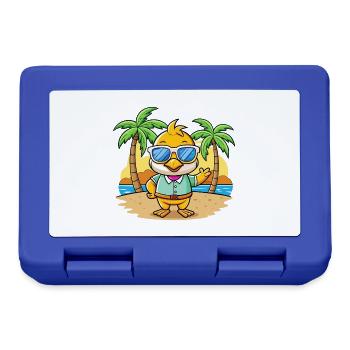 Duck Funny Cartoon Summer Beach Sunglasses - Lunchbox - royal blue - Front