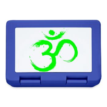 Om Design Symbol Meditation Befreiung Limone Grün - Brotdose - Royalblau - Vorne