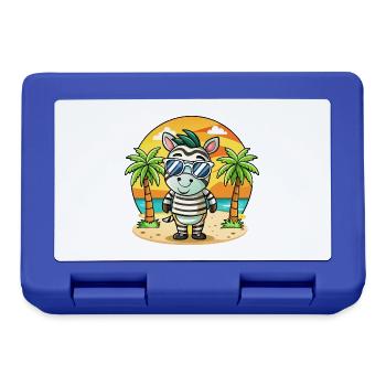 Zebra Lustige Cartoon Sommer Strand Sonnenbrille - Brotdose - Royalblau - Vorne